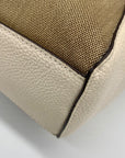 Coach Jacquard Fabric And Pebbled Leather 2Way Satchel