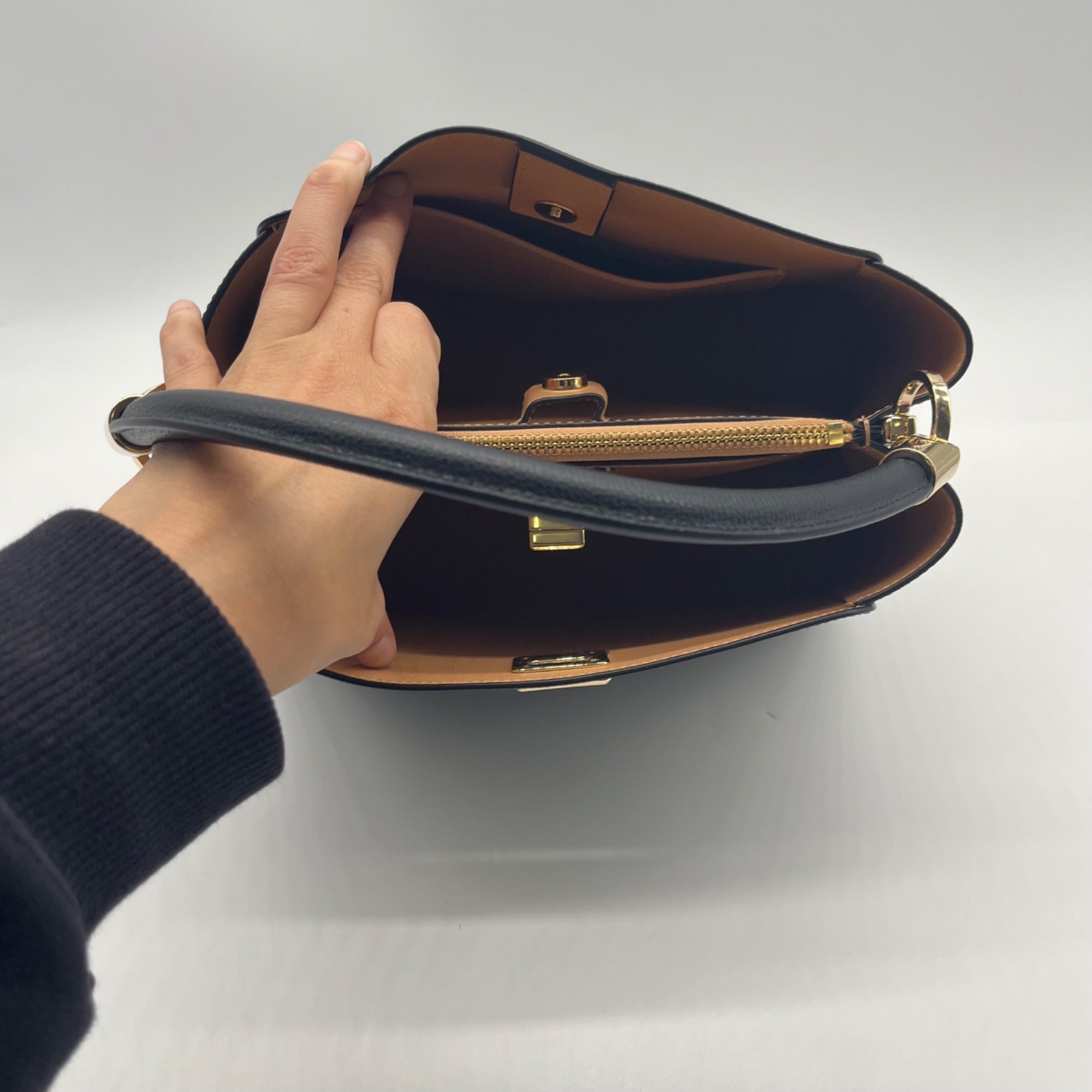 Kate SpadeBlack Leather Phoede Medium Top Handle Satchel Bag