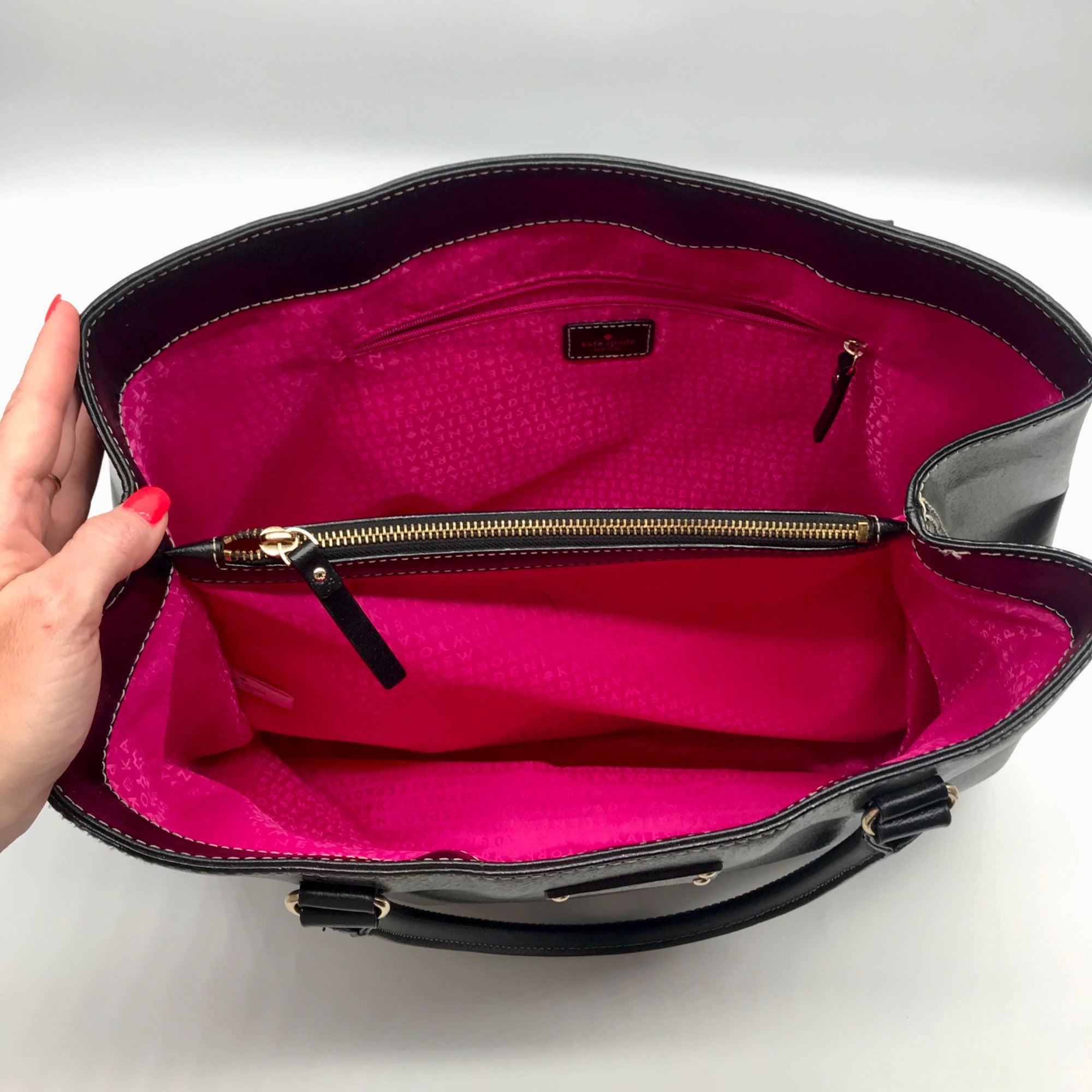 Kate Spade New York Black leather Wellesley Martine Tote bag