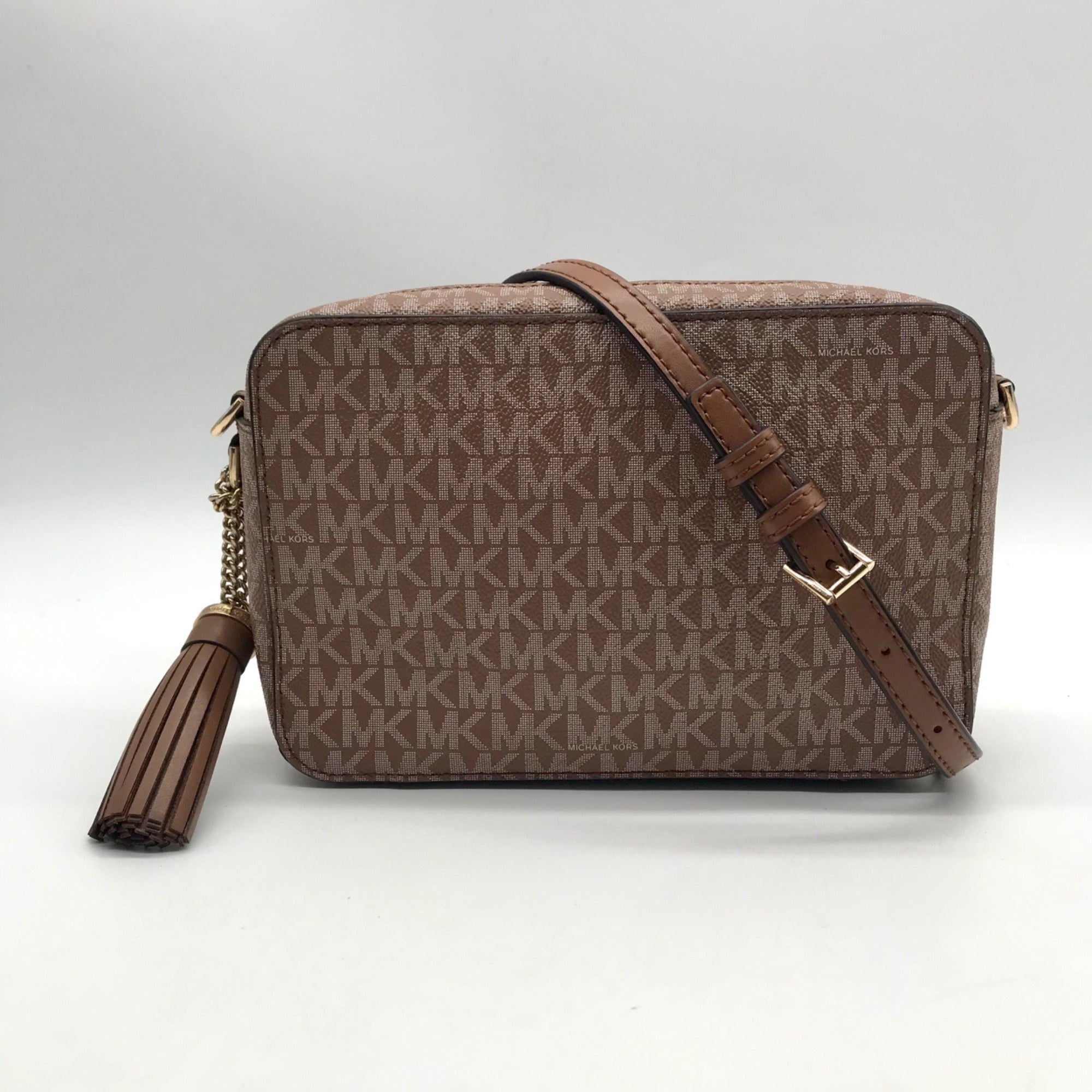 Michael Kors Brown Pebbled Leather Crossbody