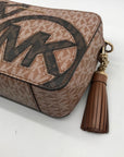 Michael Kors Brown Pebbled Leather Crossbody