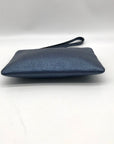 Coach Metallic Blue Pebbled Leather Kelsey Wristlet