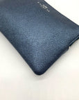 Coach Metallic Blue Pebbled Leather Kelsey Wristlet