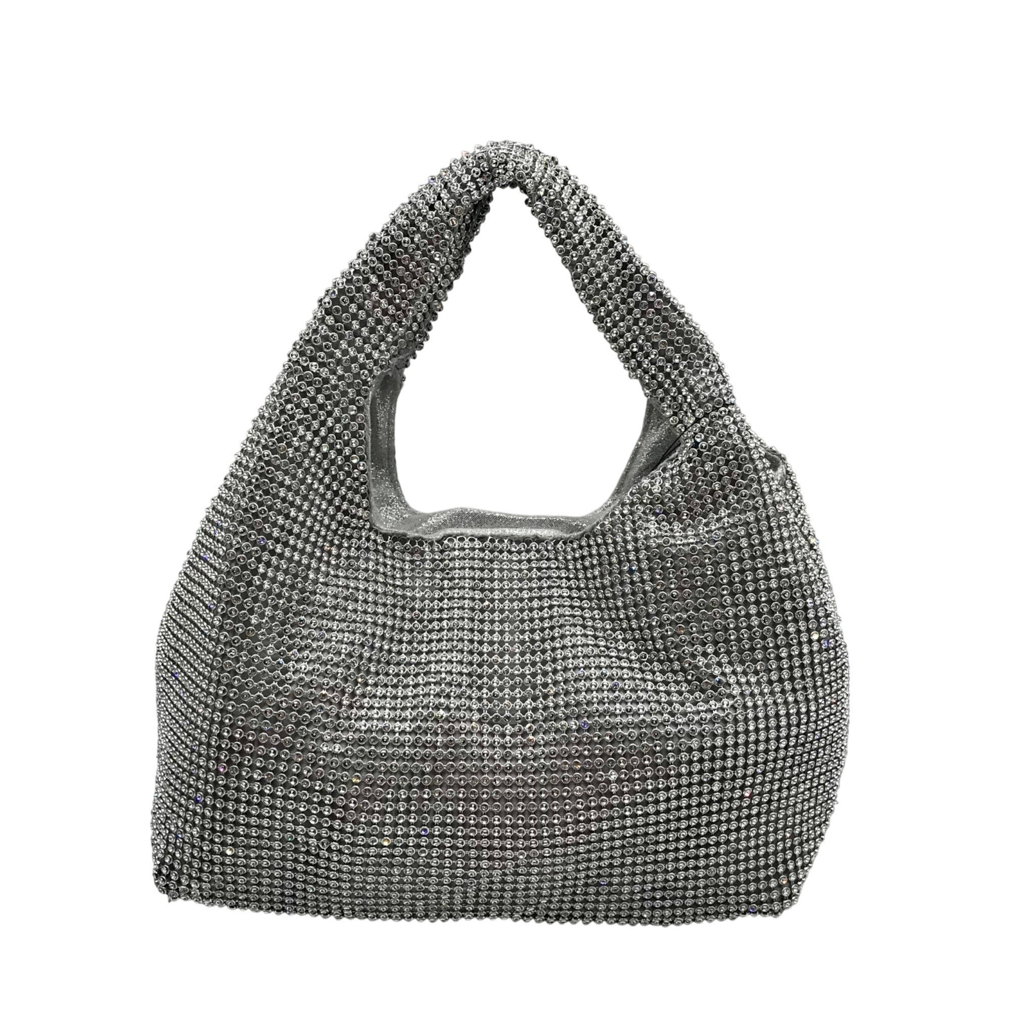 I.N.C. International Concepts Silver Mesh Crystal Hobo Bag