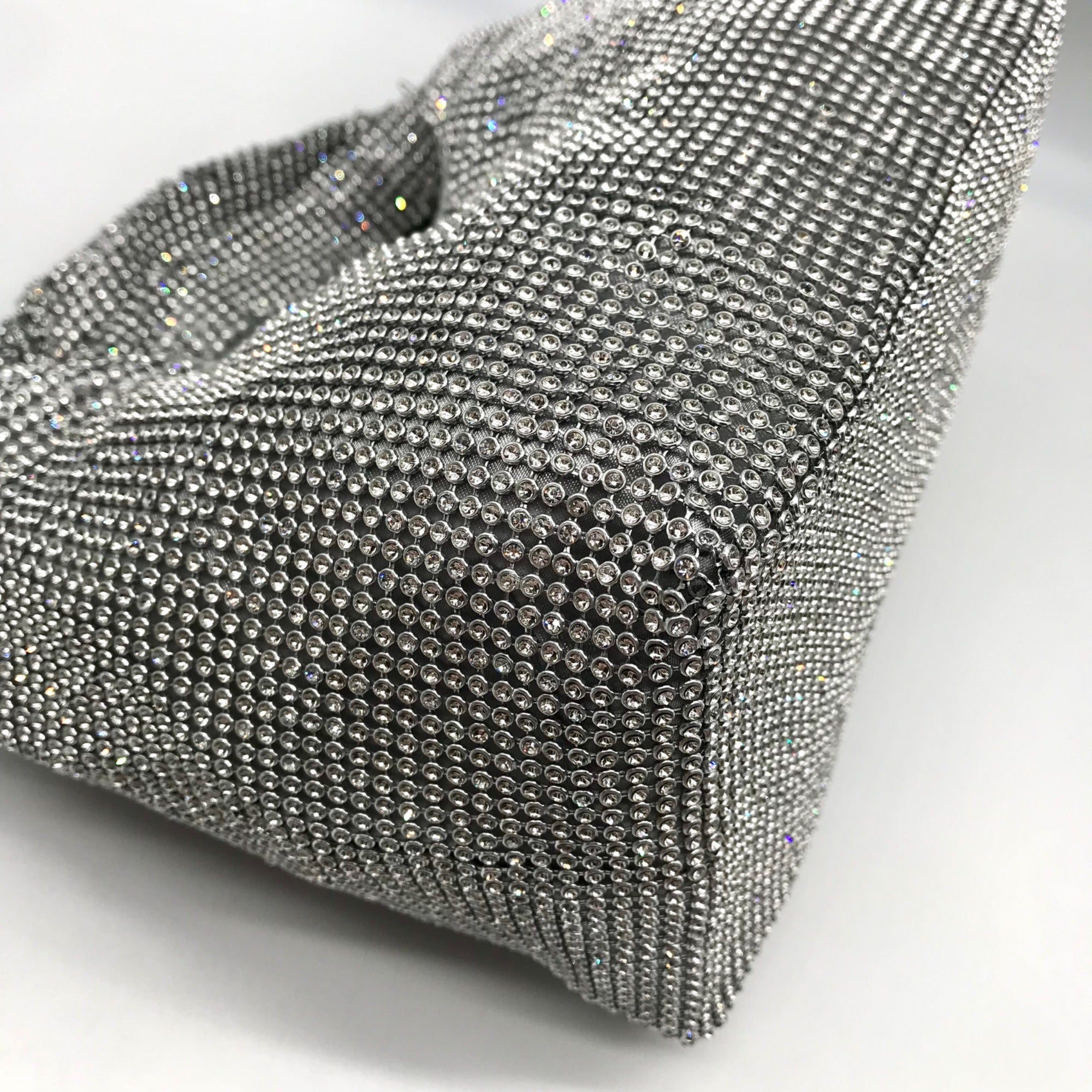 I.N.C. International Concepts Silver Mesh Crystal Hobo Bag