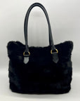 Falorni Italia Le Borse Black Fur Shoulder Bag