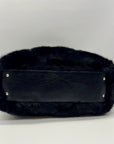 Falorni Italia Le Borse Black Fur Shoulder Bag