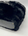 Falorni Italia Le Borse Black Fur Shoulder Bag