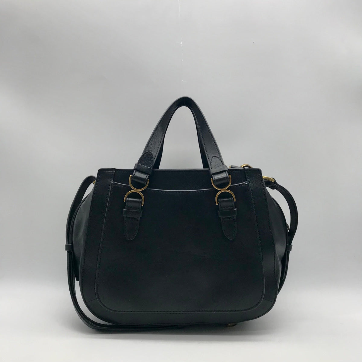 Fossil Black Leather Women's Brooke Satchel Bag