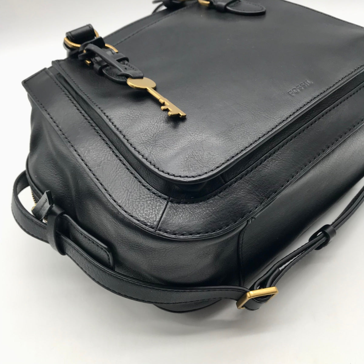 Fossil Black Leather Women's Brooke Satchel Bag