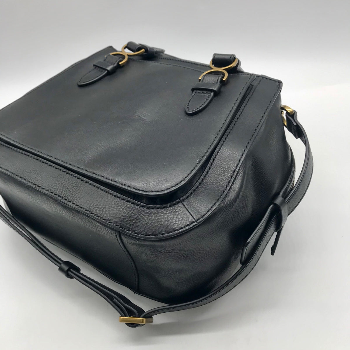 Fossil Black Leather Women's Brooke Satchel Bag