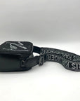 Karl Lagerfeld Black Rhinestone Duo Camera Crossbody