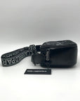 Karl Lagerfeld Black Rhinestone Duo Camera Crossbody