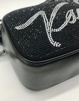 Karl Lagerfeld Black Rhinestone Duo Camera Crossbody