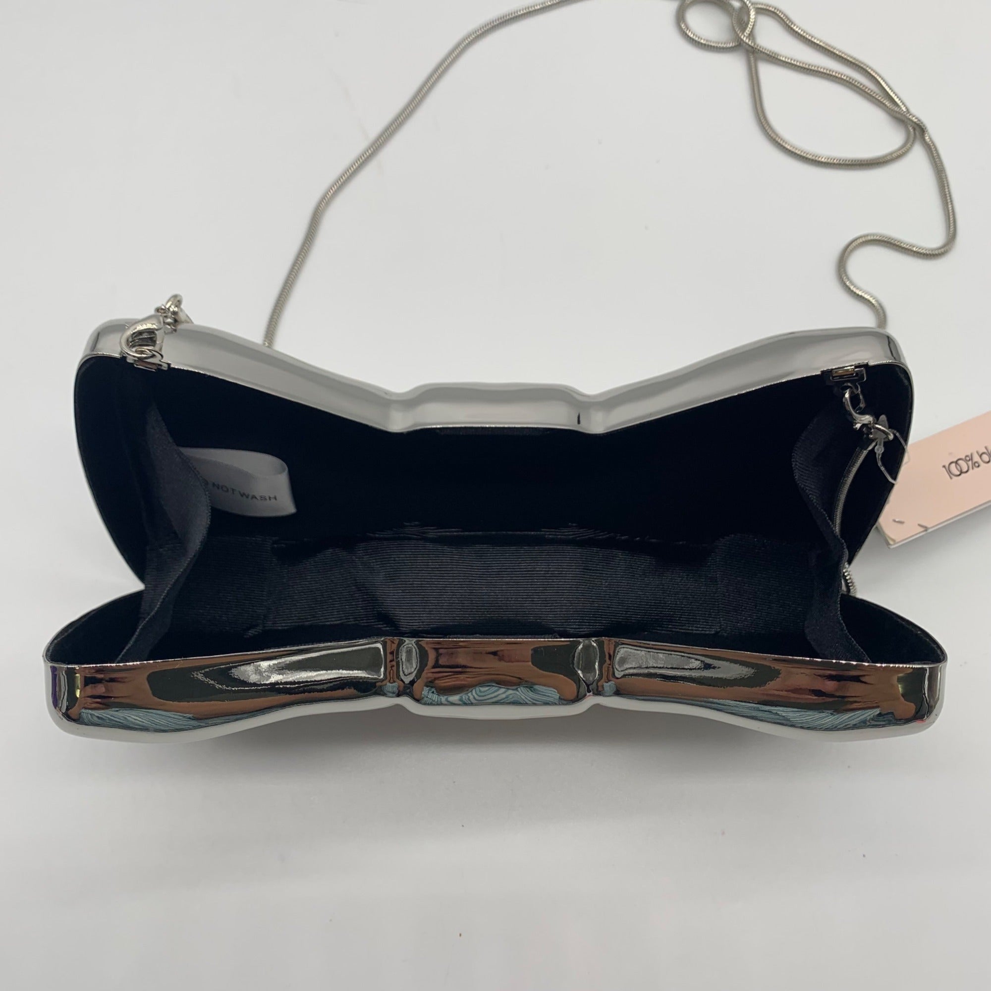 Aqua Metallic Bow Crossbody Bag