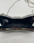Aqua Metallic Bow Crossbody Bag