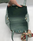 Steve Madden Mint Green Pebbled Satchel With Scarf