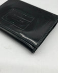 Gucci Black Patent Leather Tri-Fold Embossed Wallet
