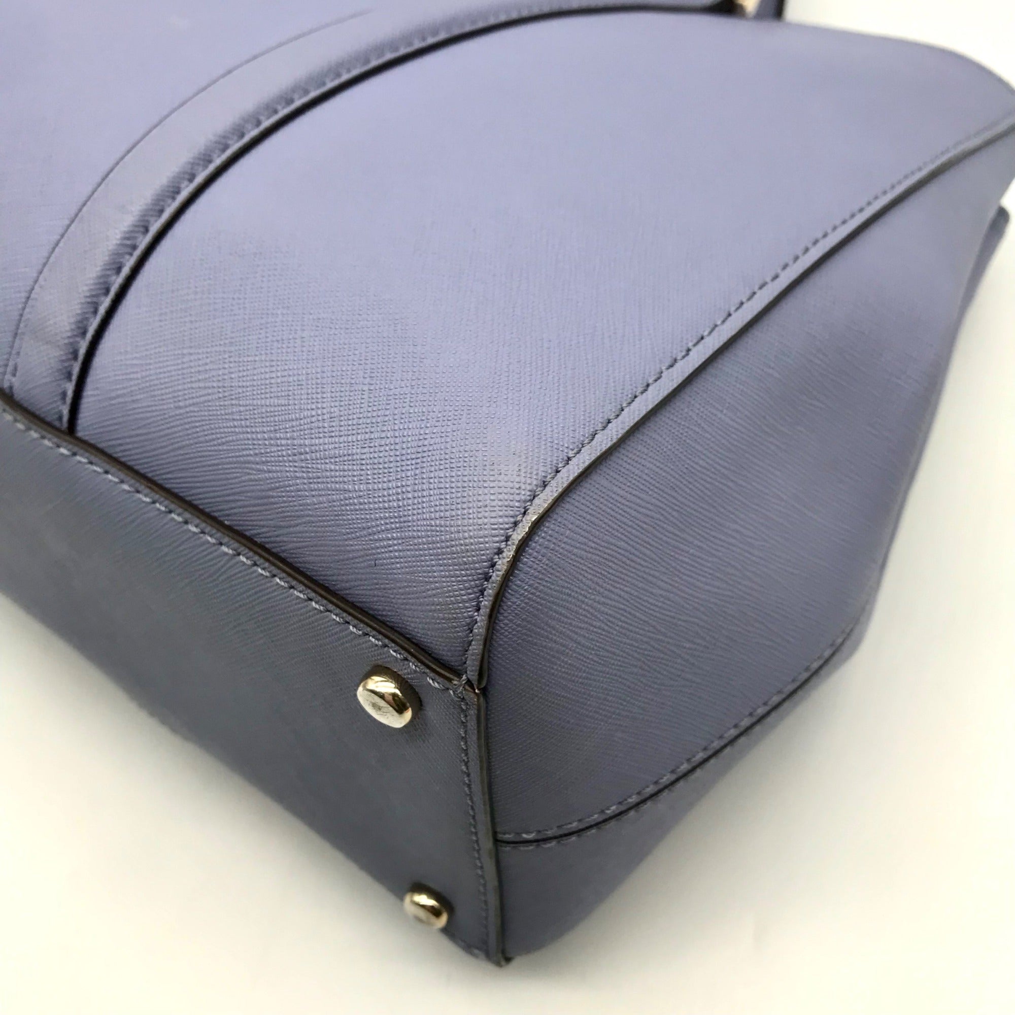 Kate Spade Light Blue Saffiano Leather Leila Triple Compartment Tote Bag