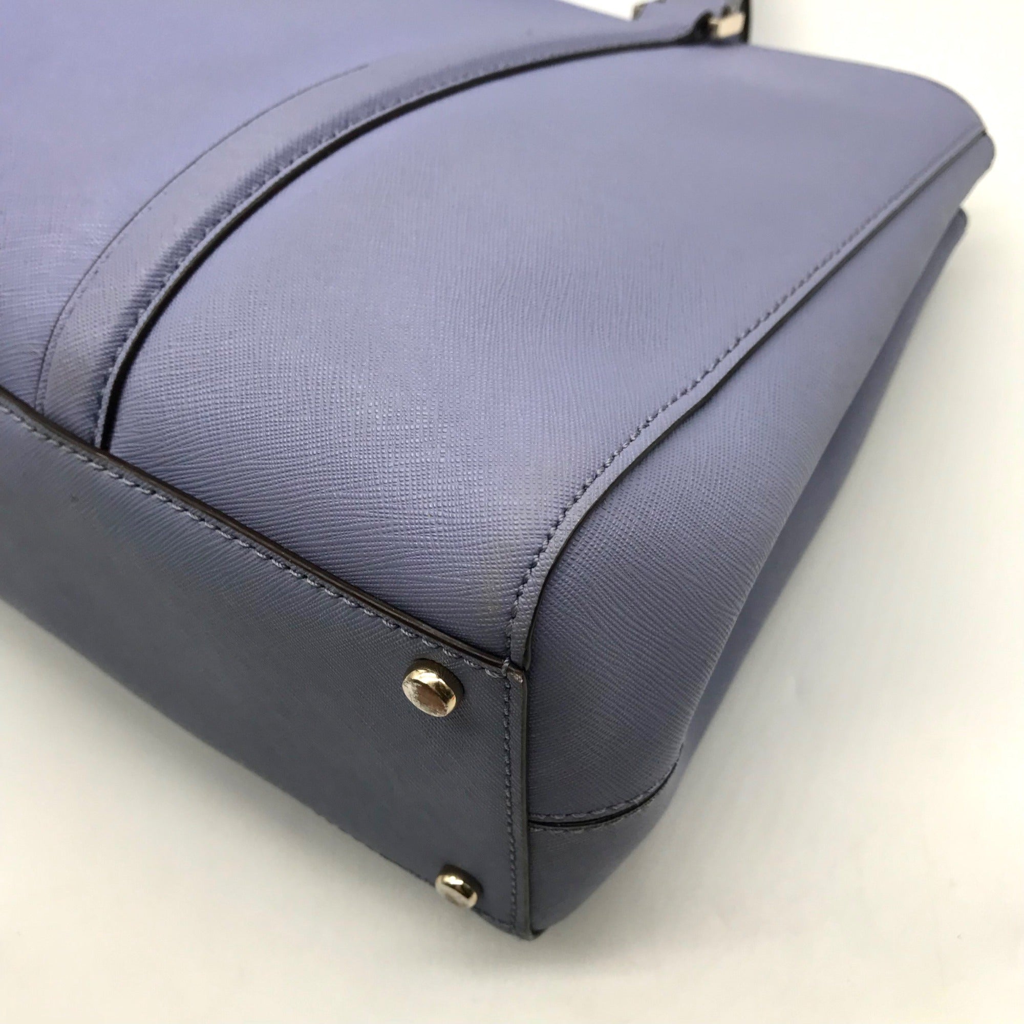 Kate Spade Light Blue Saffiano Leather Leila Triple Compartment Tote Bag