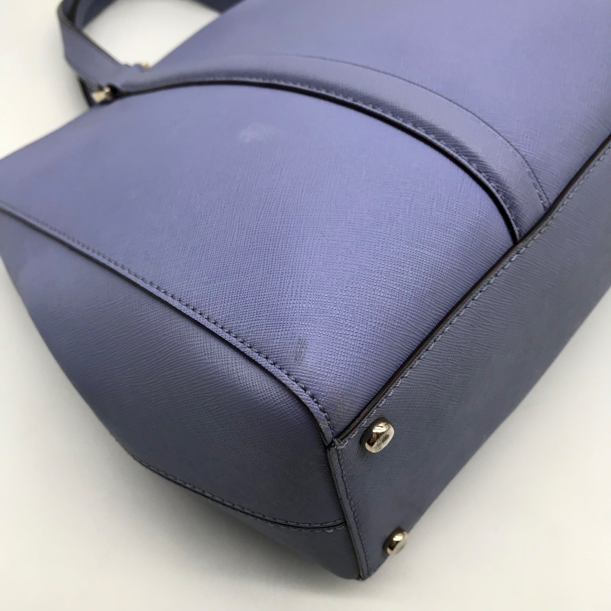 Kate Spade Light Blue Saffiano Leather Leila Triple Compartment Tote Bag