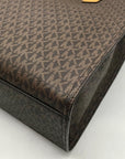 Michael Kors Brown And Marigold Canvas Large Kenly Tote Bag
