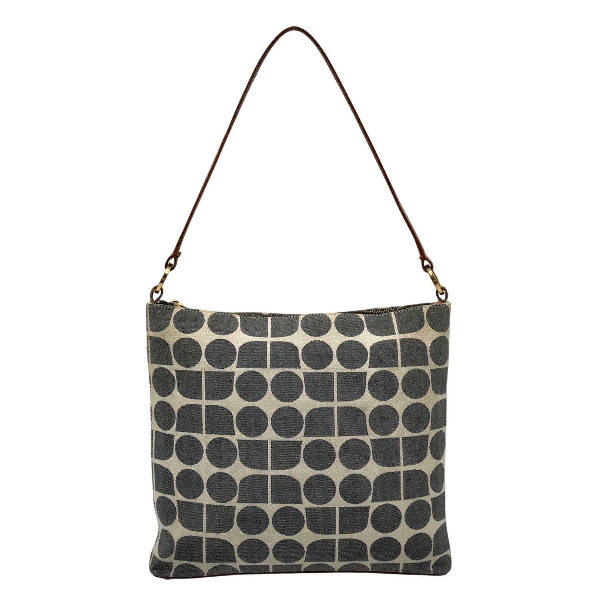 Kate Spade Gray Canvas Vintage Geometric Print Shoulder Bag