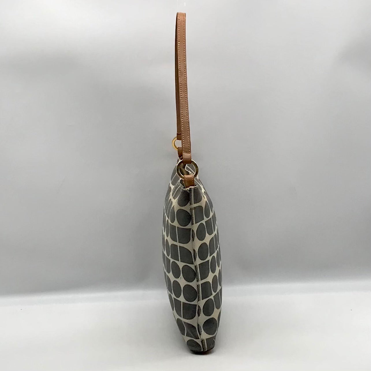 Kate Spade Gray Canvas Vintage Geometric Print Shoulder Bag
