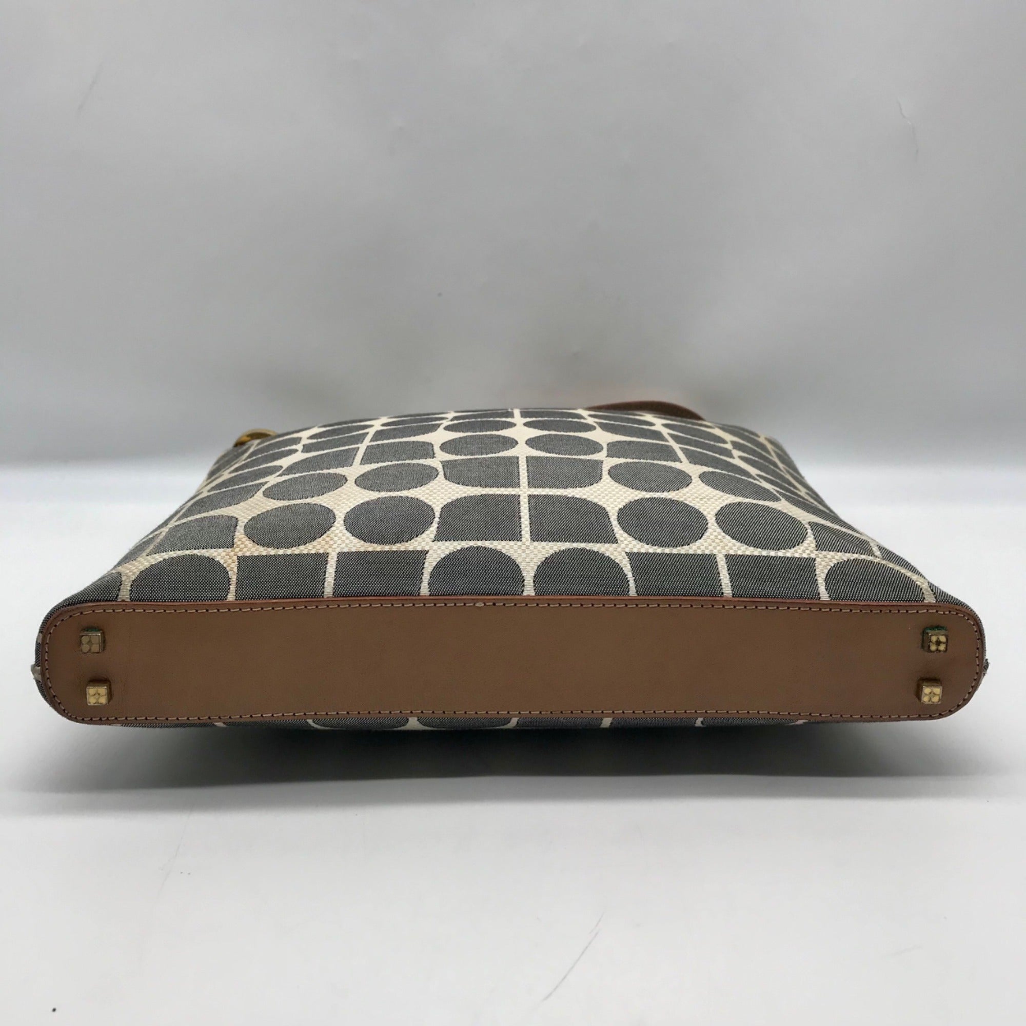 Kate Spade Gray Canvas Vintage Geometric Print Shoulder Bag
