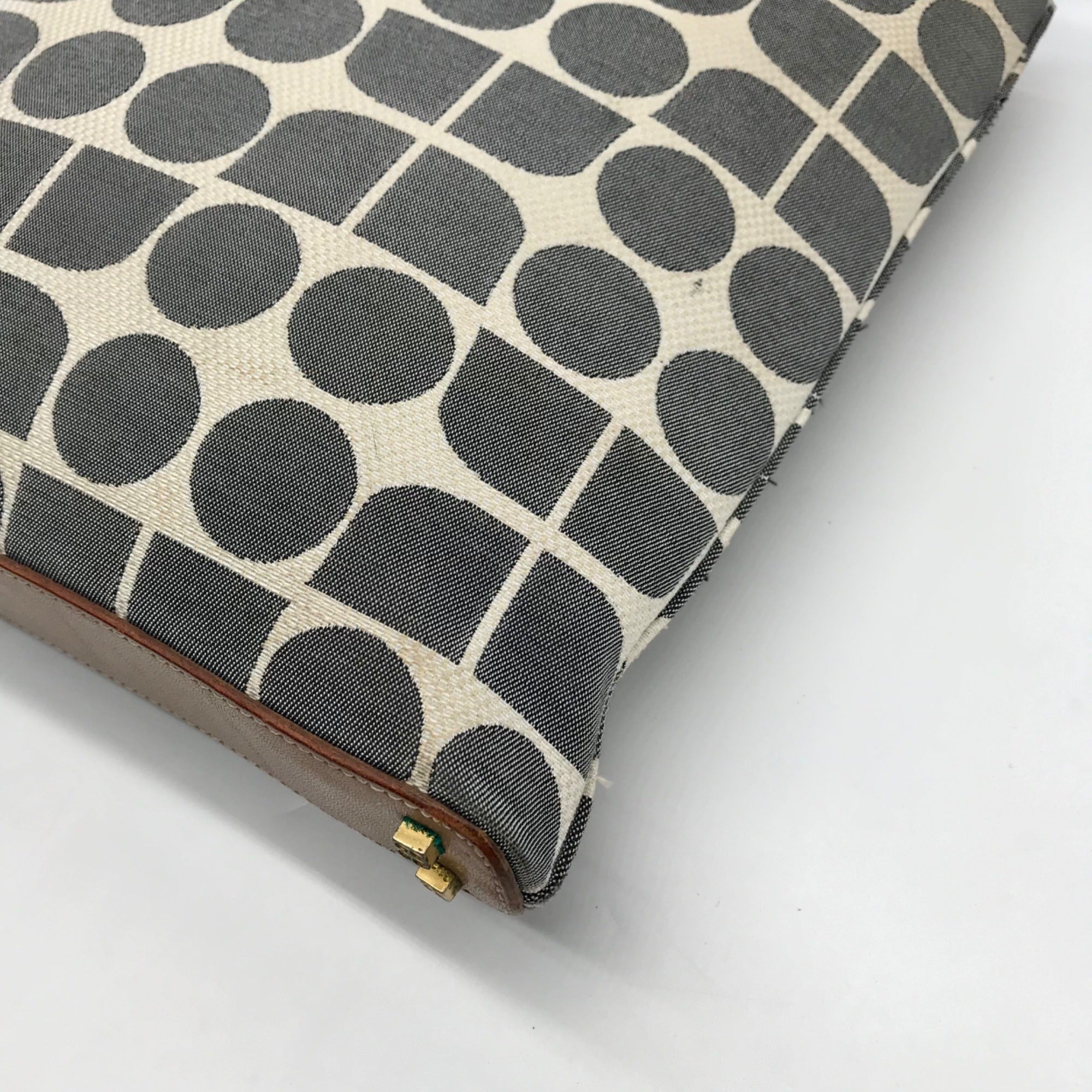 Kate Spade Gray Canvas Vintage Geometric Print Shoulder Bag
