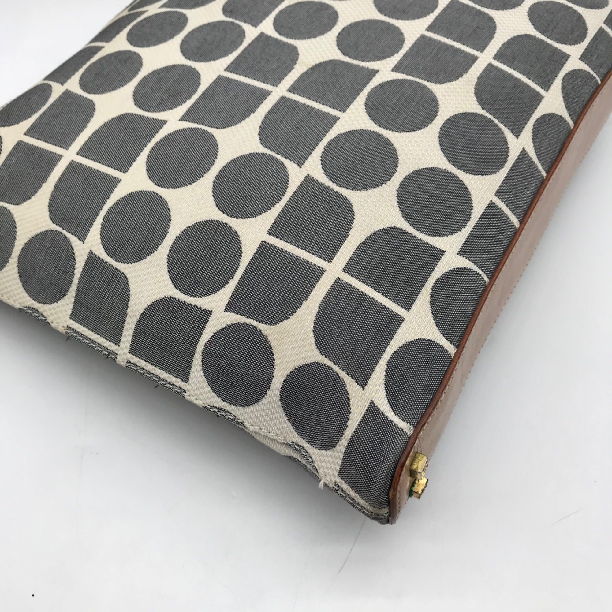 Kate Spade Gray Canvas Vintage Geometric Print Shoulder Bag