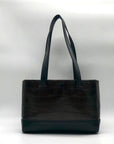 Cristian Italian Leather Brown & Black Croc Embossed Shoulder Bag