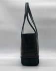 Cristian Italian Leather Brown & Black Croc Embossed Shoulder Bag