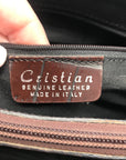 Cristian Italian Leather Brown & Black Croc Embossed Shoulder Bag