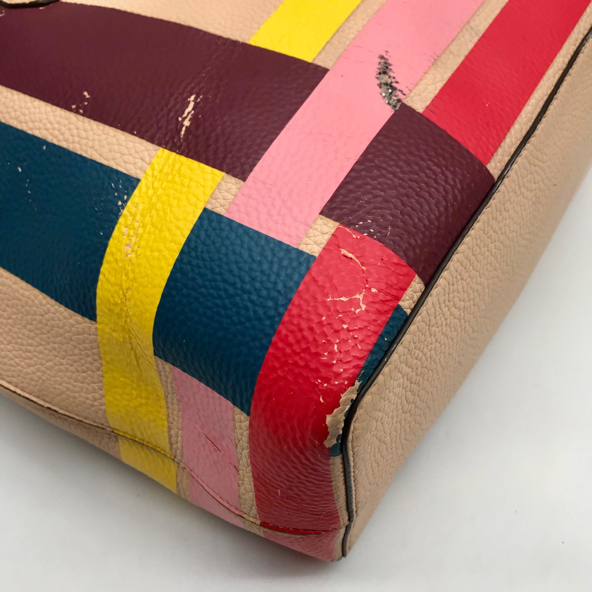 Tory Burch Colorful Striped Perry Tote Bag