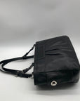 Coach Black Leather Gallery Pleated Tote Bag F13759