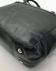 Coach Black Leather Gallery Pleated Tote Bag F13759