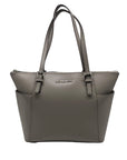 Michael Kors Gray Saffiano Leather Jet Set Tote Bag