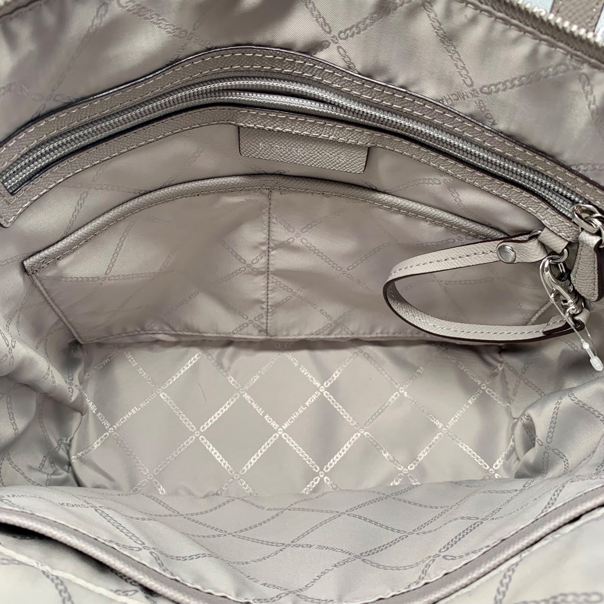 Michael Kors Gray Saffiano Leather Jet Set Tote Bag