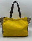 Marc Jacobs Yellow & Tan Colorblock Leather Tote Bag