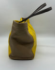 Marc Jacobs Yellow & Tan Colorblock Leather Tote Bag