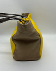 Marc Jacobs Yellow & Tan Colorblock Leather Tote Bag