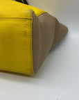 Marc Jacobs Yellow & Tan Colorblock Leather Tote Bag