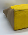 Marc Jacobs Yellow & Tan Colorblock Leather Tote Bag