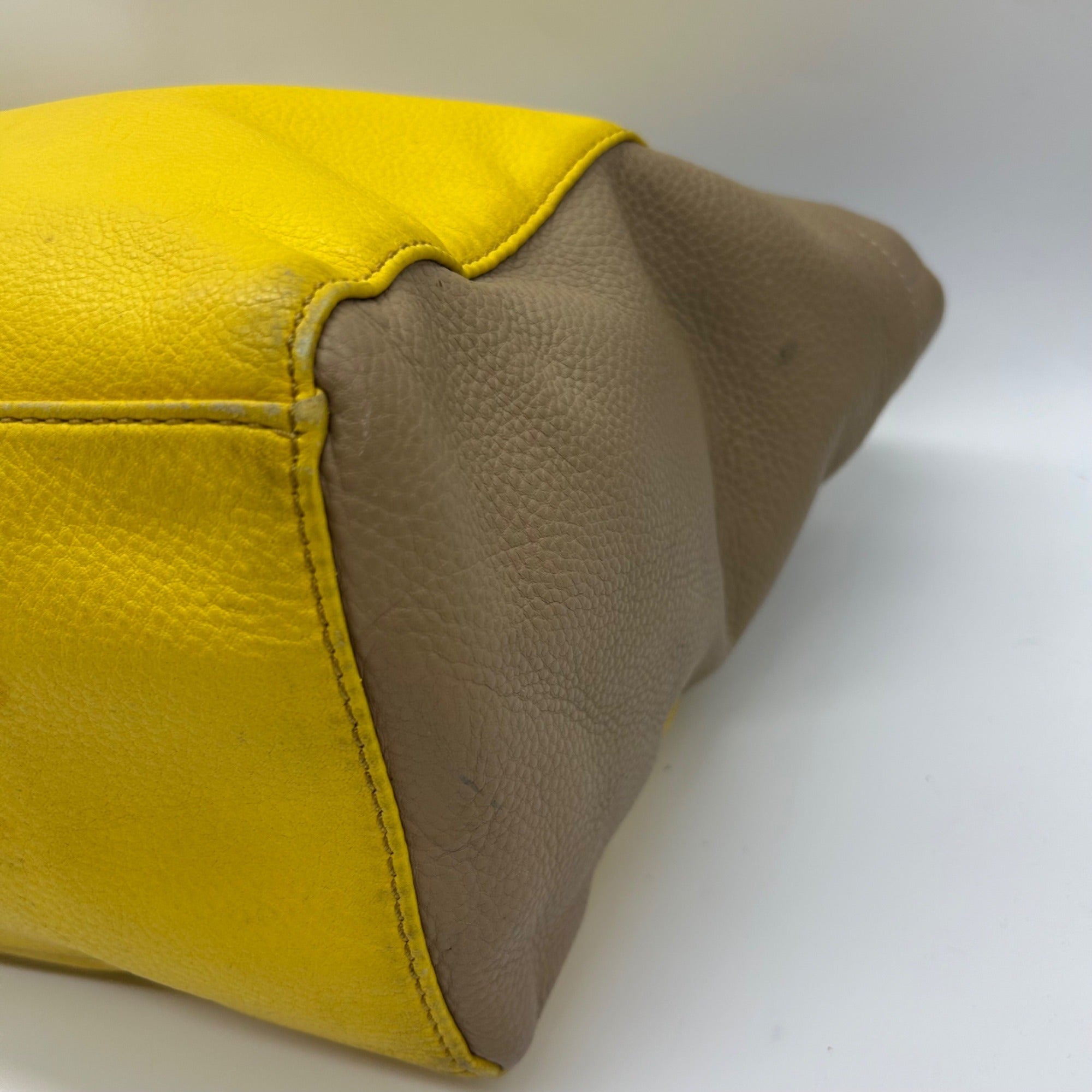 Marc Jacobs Yellow &amp; Tan Colorblock Leather Tote Bag