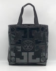 Tory Burch Black Canvas & Patent Leather Large Tote Bag