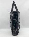 Tory Burch Black Canvas & Patent Leather Large Tote Bag