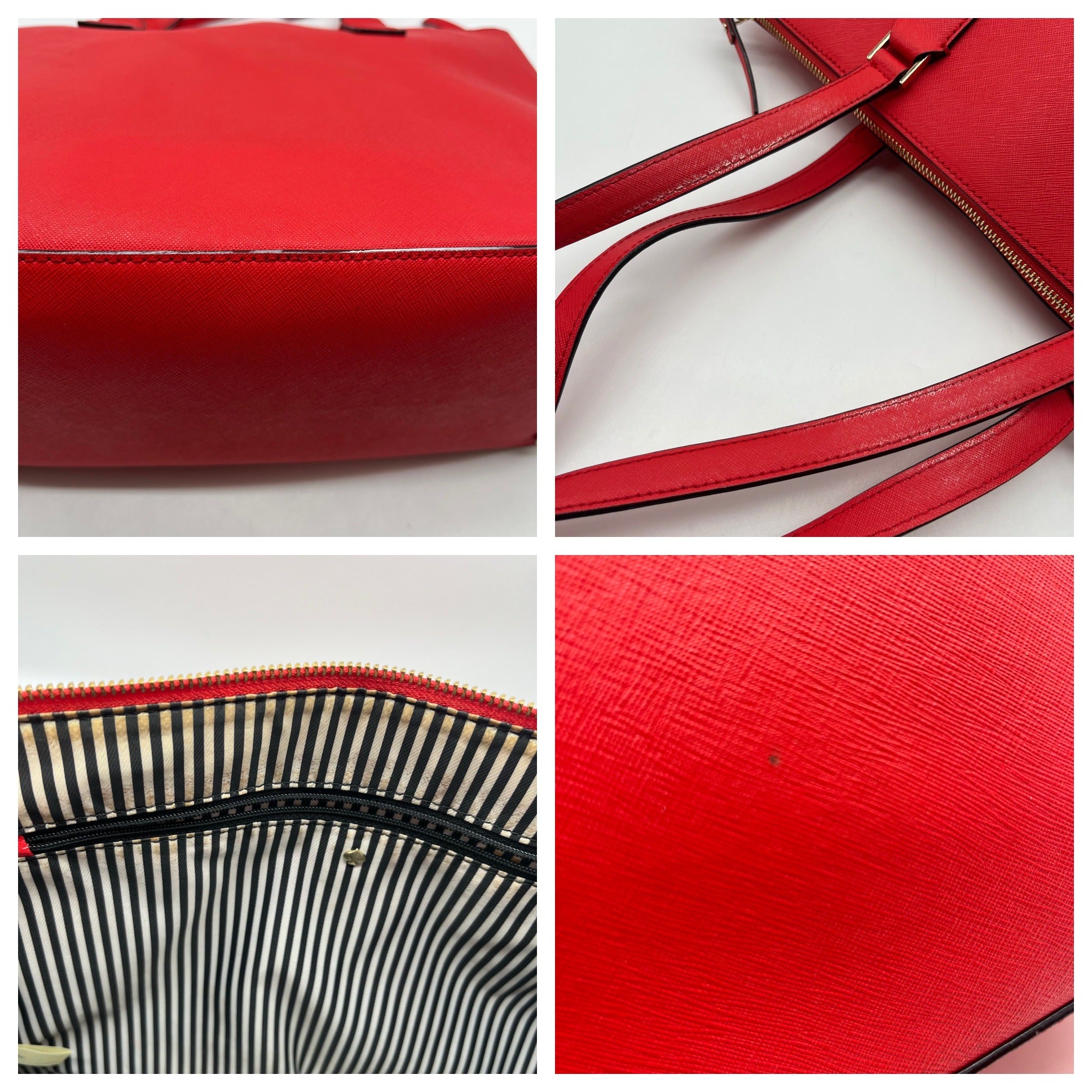 Kate Spade Red Saffiano Leather Cameron Street Lucie Tote