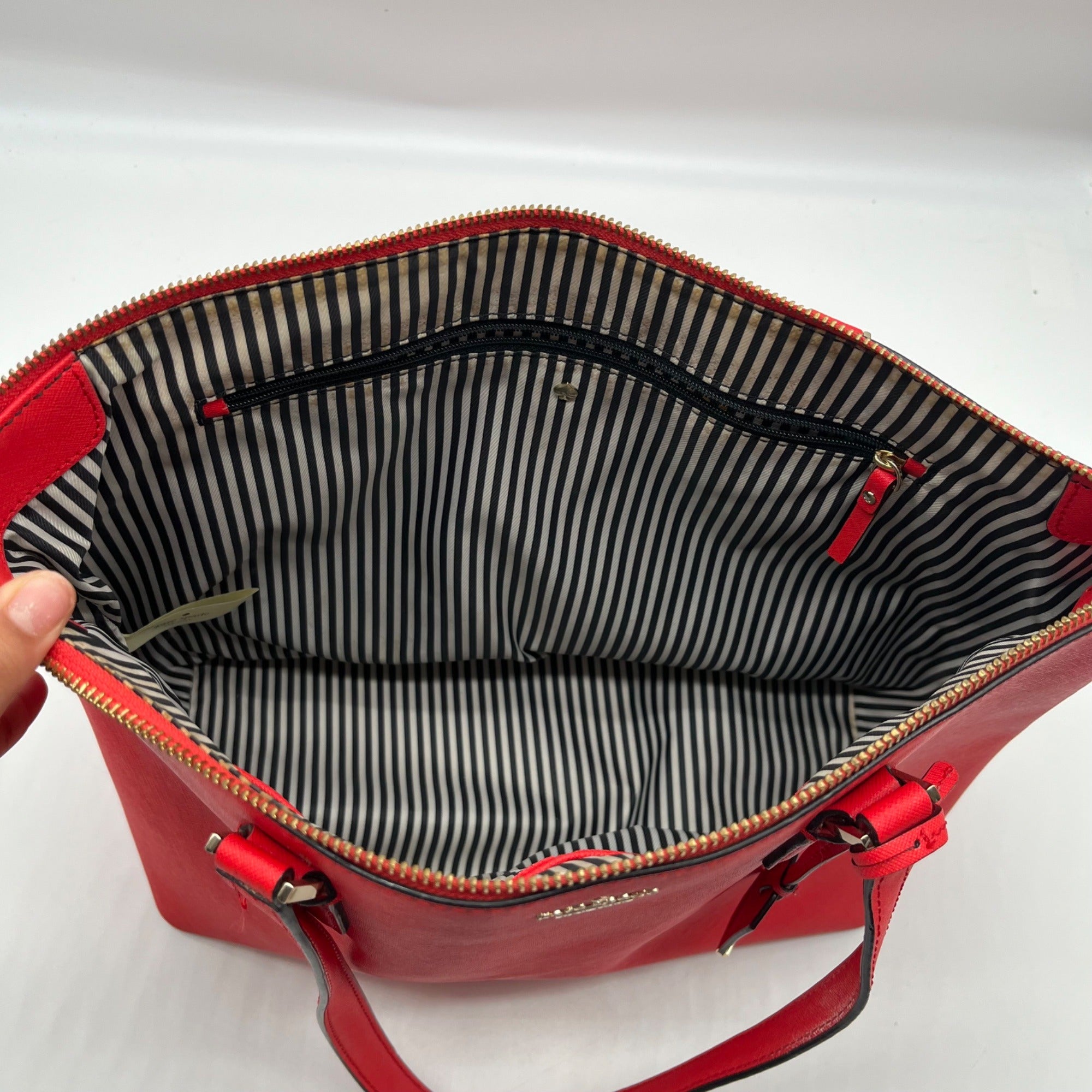 Kate Spade Red Saffiano Leather Cameron Street Lucie Tote