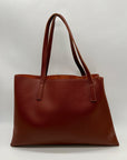 Vince Camuto Brown Pebbled Vegan Leather Luck Tote Bag